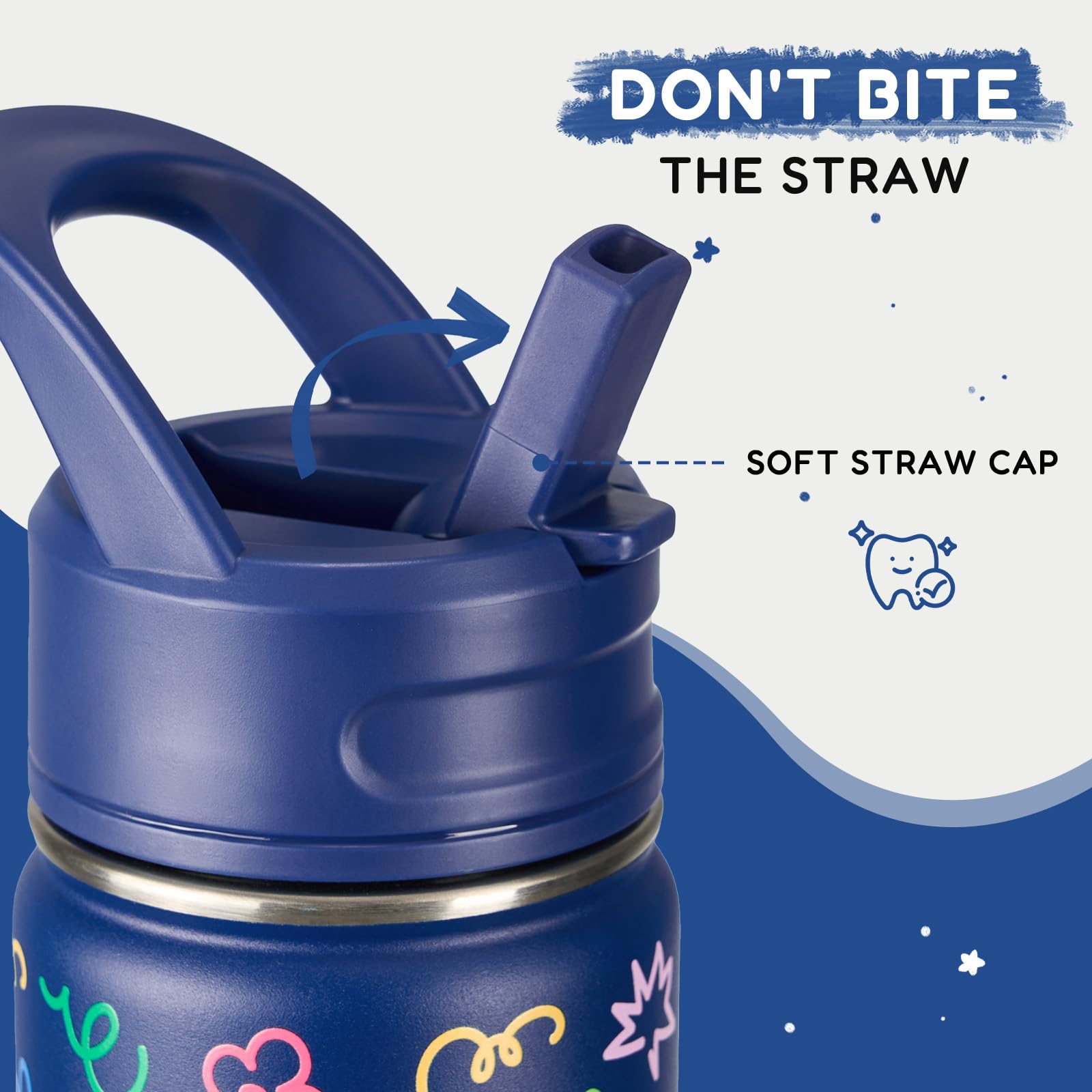 Fijinhom 12oz Kids Water Bottle for School, Toddler Bottles with Straws, Stainless Steel Vacuum Insulated Water Bottle for Boys&Girls, Leak-Proof, BPA-Free, Purple