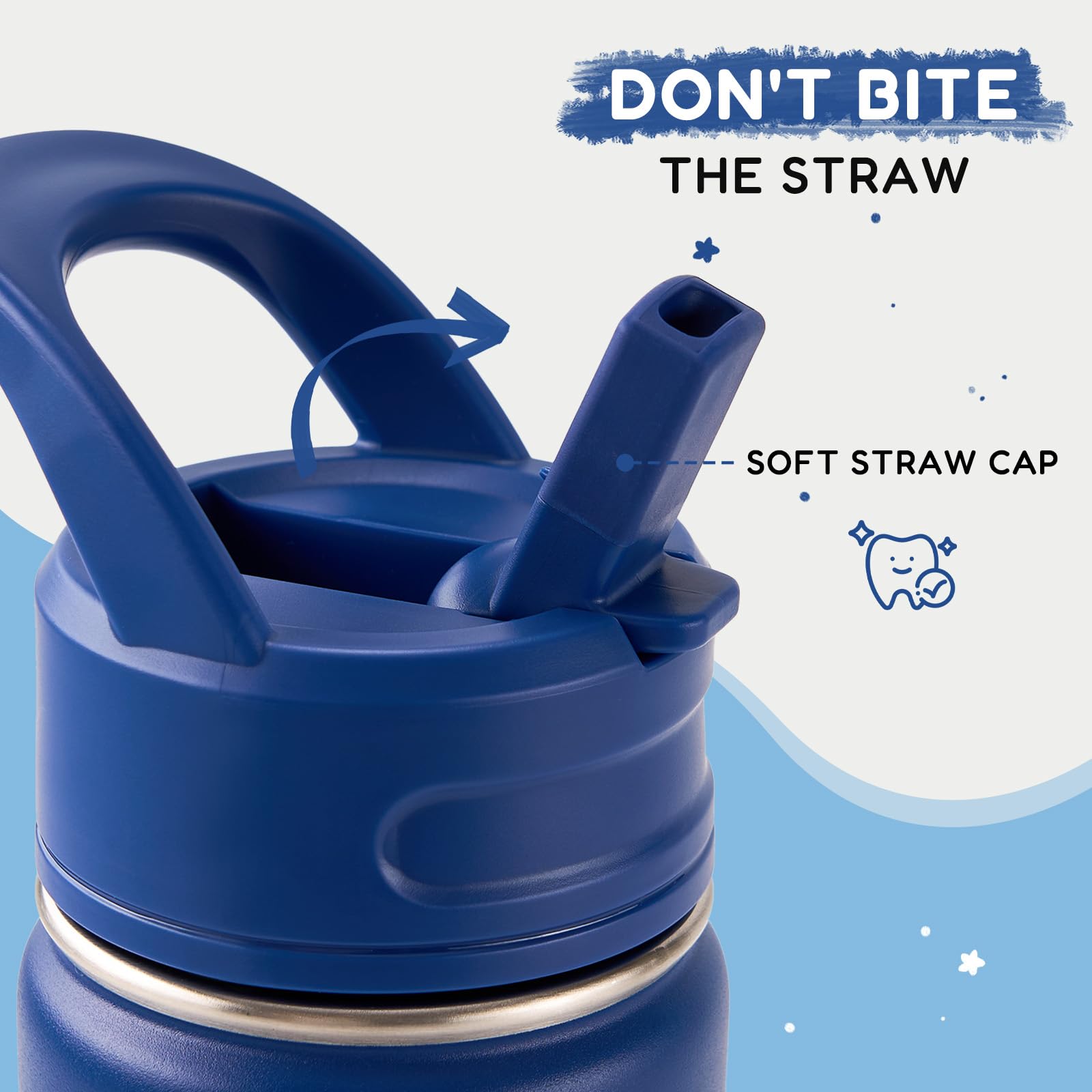 Fijinhom 12oz Kids Water Bottle for School, Toddler Bottles with Straws, Stainless Steel Vacuum Insulated Water Bottle for Boys&Girls, Leak-Proof, BPA-Free, Purple