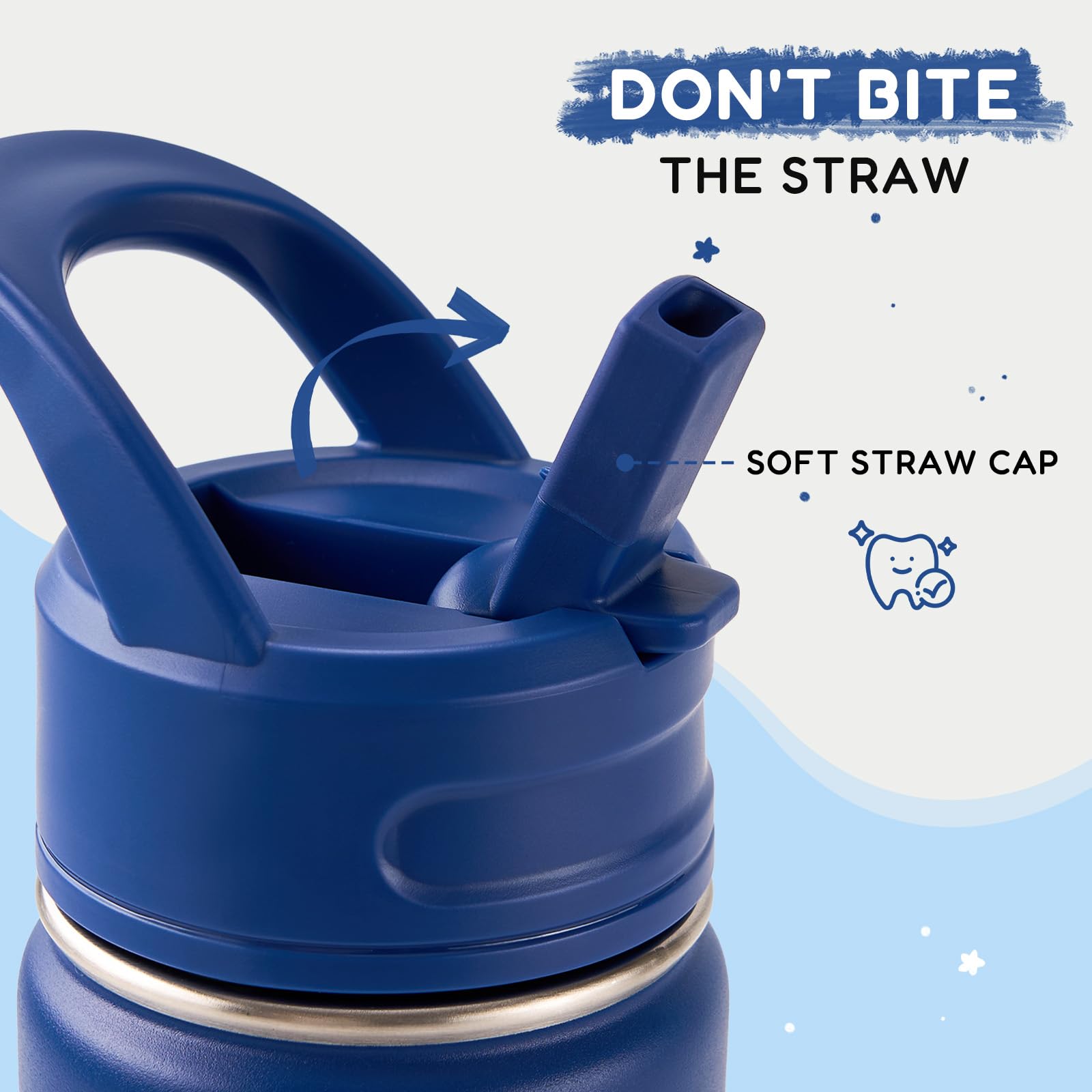 Fijinhom 12oz Kids Water Bottle for School, Toddler Bottles with Straws, Stainless Steel Vacuum Insulated Water Bottle for Boys&Girls, Leak-Proof, BPA-Free, Purple